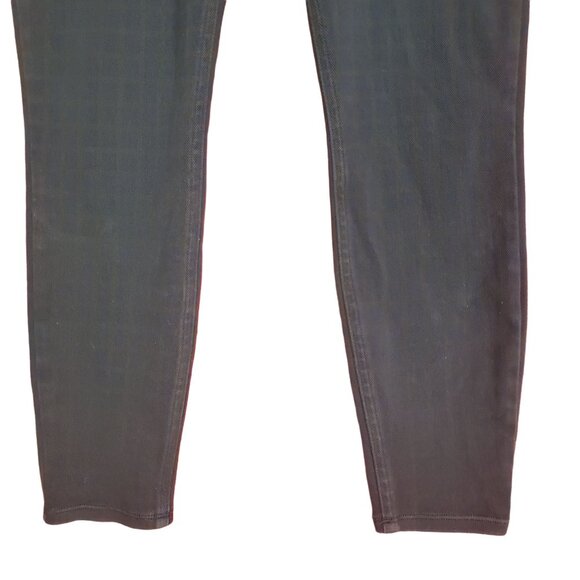 SPANX‎ Womens Jeggings SZ M Jean-ish Plaid Pull-On Navy Ankle High Rise Pockets - Picture 6 of 10